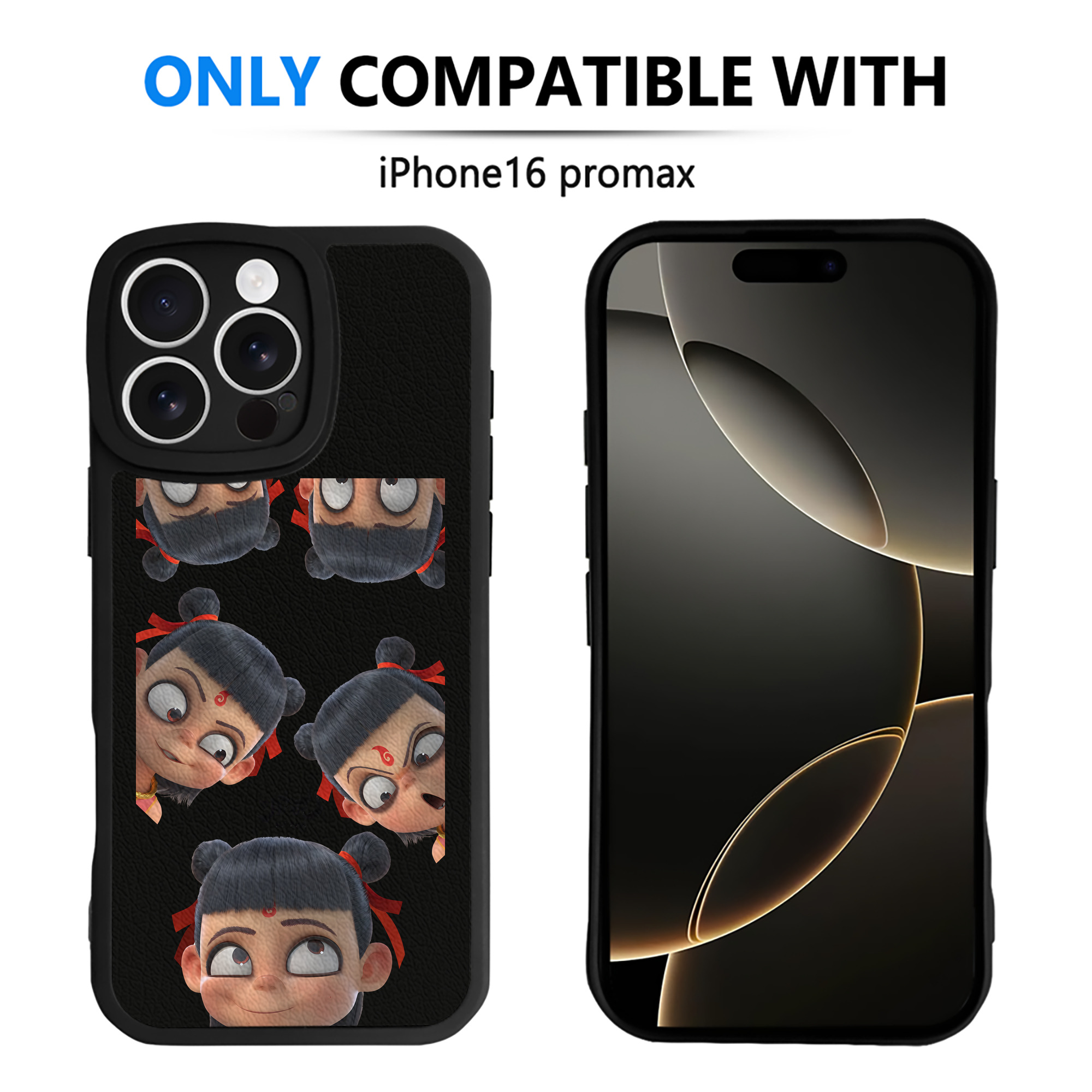 （画像用） Ne Zha 2 ナタ 魔童の大暴れ 【iPhone 16シリーズ対応】シリコンスマホケース（レザー調） 材質：シリコン
